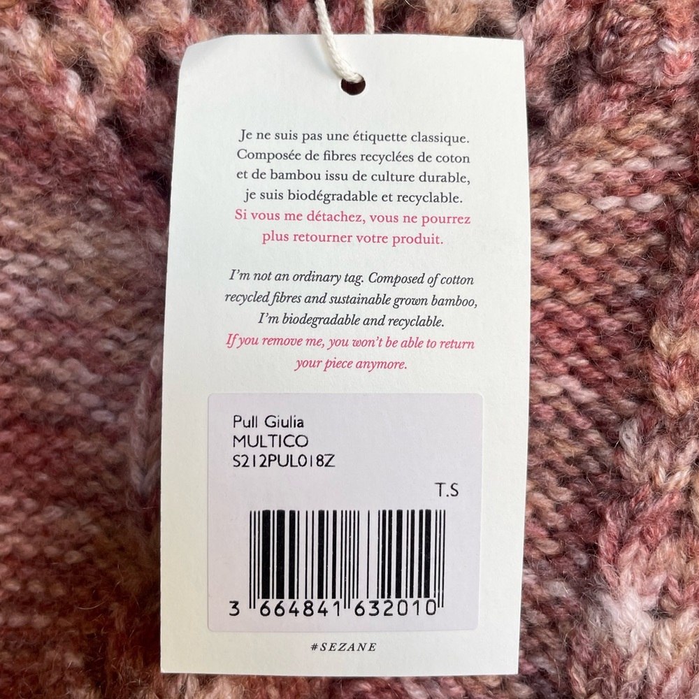SEZANE NWT Red Mohair Wool Cable Knit Short
Puff Sleeve Sweater Giulia Jumper S - Picture 10 of 12